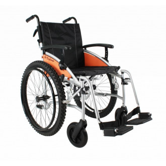 Кресло-коляска с ручным приводом Excel G-Lite Pro 24 с широкими приводными колёсами в Минске